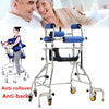 Mobility Walking Aid Walker Frame w/6 Wheels&Seat For Handicapped Rehabilitation