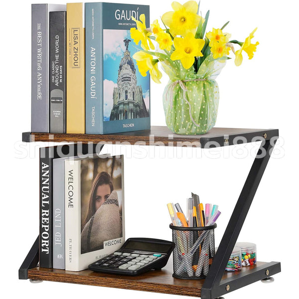 2 Tier Wood Desktop Printer Stand Home Printer Stands Table Top Organiser Shelf