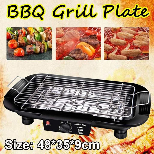 Electric Indoor Grill Adjustable Temp Removable Dishwasher Safe Grilling Plate