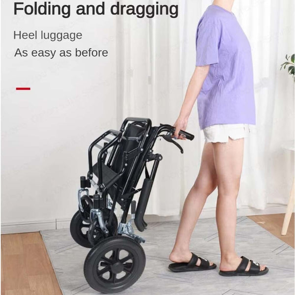 2 in 1 Foldable Shower Chair Disabled Bedside Commode Wheelchair Toilet Chair
