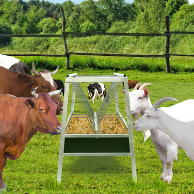 1.5M Feed Trough Goat Cattle Hay Grain Rubber Feeder Tray with Metal Bracket
