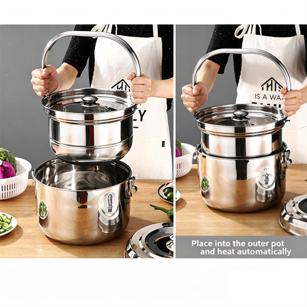 Energy-Saving Stainless Steel Soup Pot, Heat Preservation Pot Environmentally