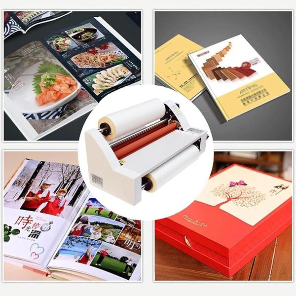 350mm Laminator Machine Cold Hot Roller for Paper Card Wood Veneer PVC Foil