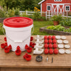 Automatic Chicken Feed Bucket with 12 Feeders Ports 10L Capacity Poultry Feeder