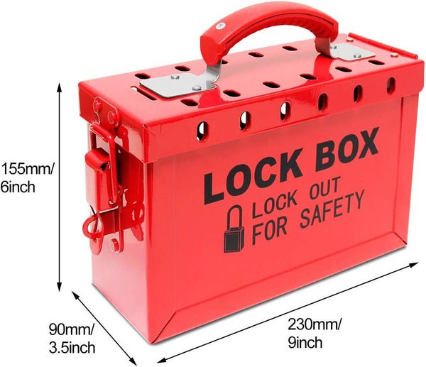 Padlock Group Lockbox Lockout Tagout Box Security 13 Guage with 5 Loto Locks AU
