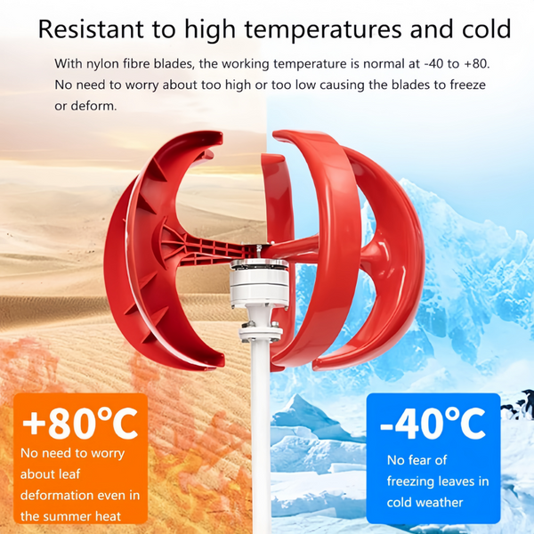 5 Blades Wind Turbine Generator Vertical Axis w/ DC 24V Controller Clean Energy