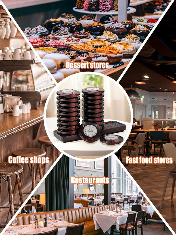 Restaurant Pager Wireless Calling System Vibrator Paging Device Bell Cafe Beeper