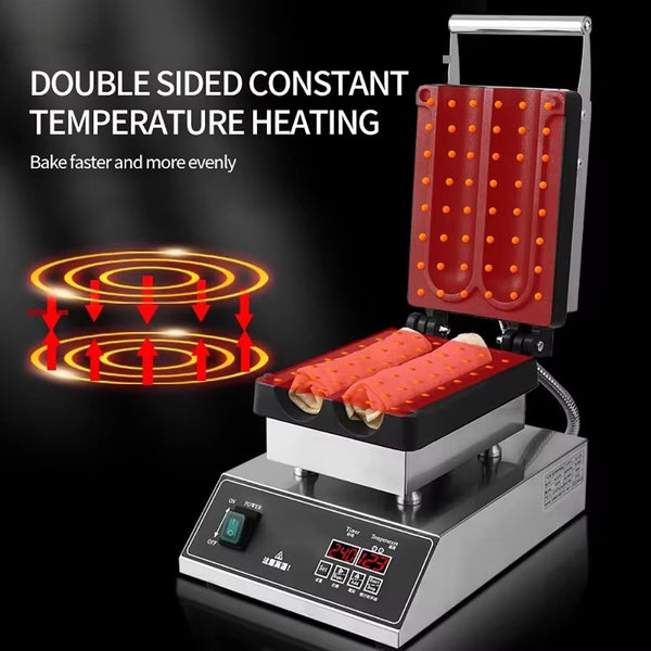 Commercial Burrito Maker 2 Grid Chicken Wraps Toaster 1500W 50-300℃ Non-Stick