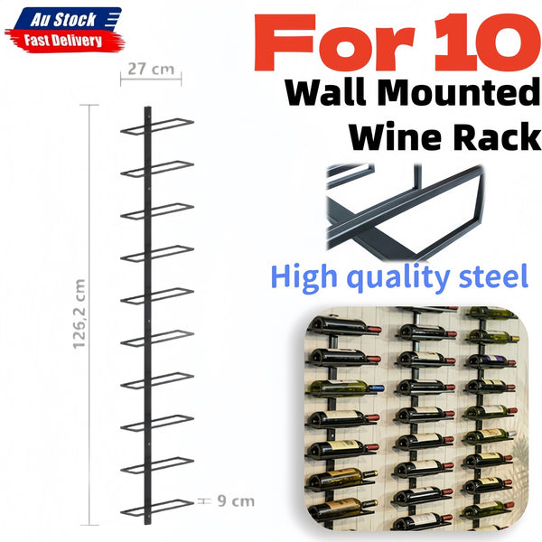 Wall Mounted Wine Rack Liquor Holder Organizer Industrial Storage Display Shelf