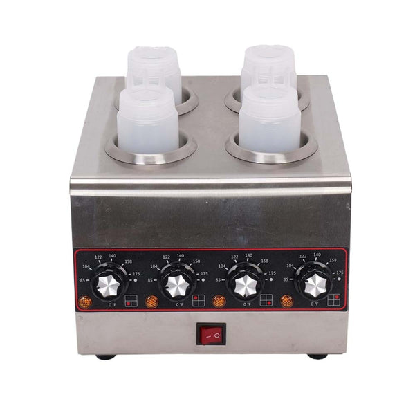 4Bottles Electric Sauce Warmer Dispenser Caramel Chocolate Sauce Melting Machine