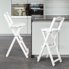Bamboo Bar Stool Foldable Design W/ Ergonomic Backrest Space-saving For Bars
