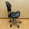 Saddle Stool Rolling Chair Saddle Chair w/ Back Support Dentist Salon Spa Chair