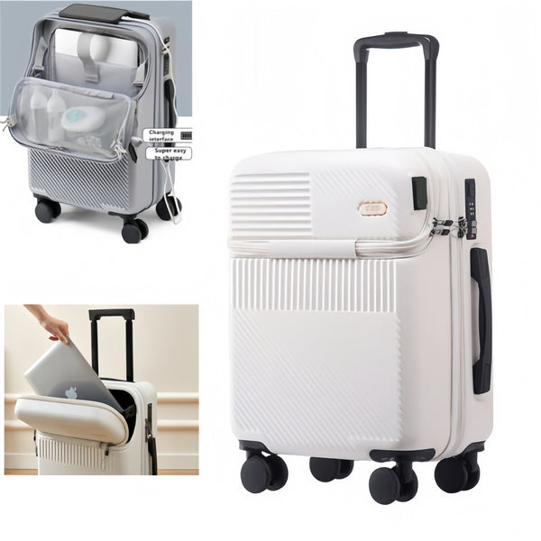 Carry-On Suitcase with USB Charging Port TSA Lock Universal Wheel Travel Luggage