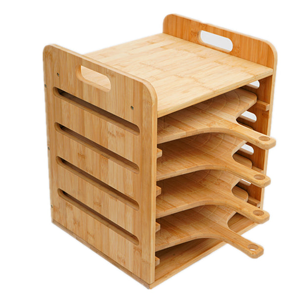13" Pizza Rack Wooden Pizza Peel Rack  4 Tier Non-Stick Pizza Paddle Pizza Board