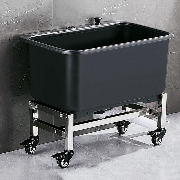 Rolling Floor Mop Sink Mop Cleaning Basin with Drain Buttoon Commercial Sink AU