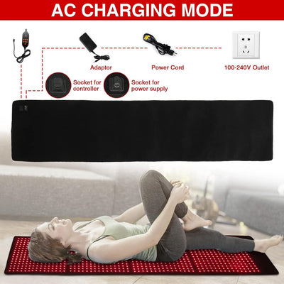 960pcs LED 660mm&850mm Near Infrared Red Light Therapy Mat For Body Pain Relief