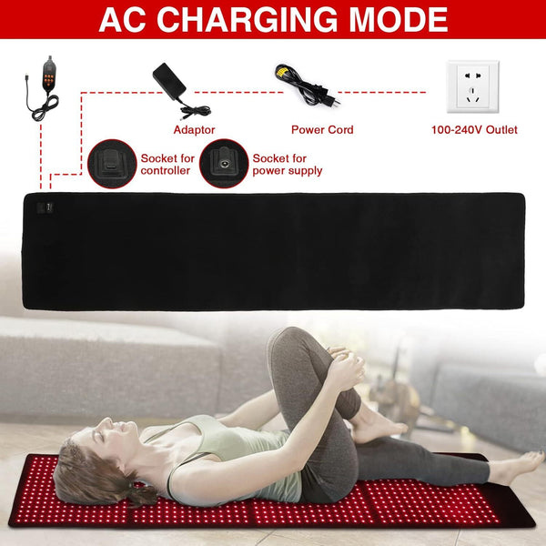 960pcs LED 660mm&850mm Near Infrared Red Light Therapy Mat For Body Pain Relief