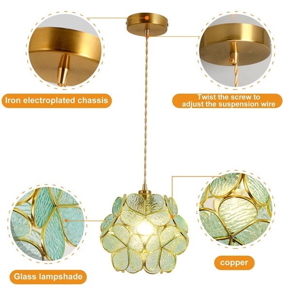 Pendant Light Vintage Light Fixtures With Glass Lampshade Modern Chandelier Lamp