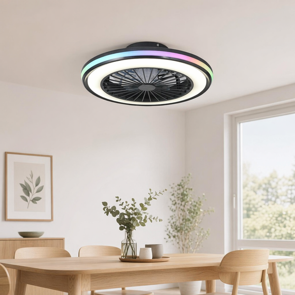 Modern Ceiling Fans Light LED Lights 6 Speeds App + Remote Control 3000K-6000K