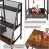 3-Tier Metal Wine Rack Wine Bottle Storage Shelf Display Cabinet for Home Bar AU