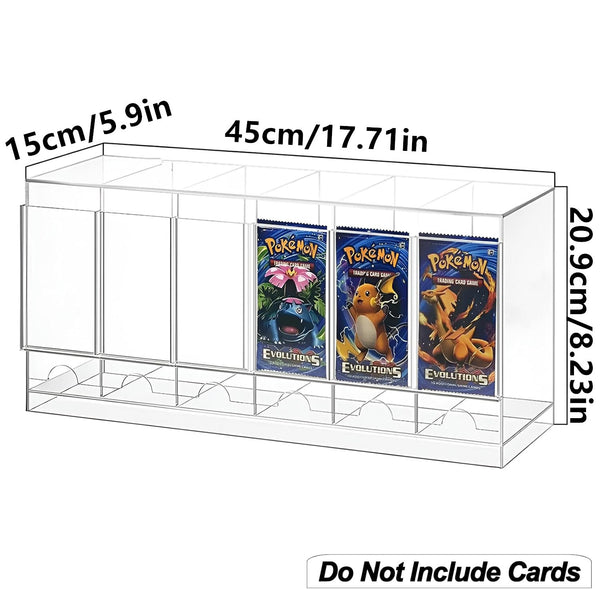 6 Slot Acrylic Pokemon TCG Premium Booster Pack Dispenser Stackable Design Clear