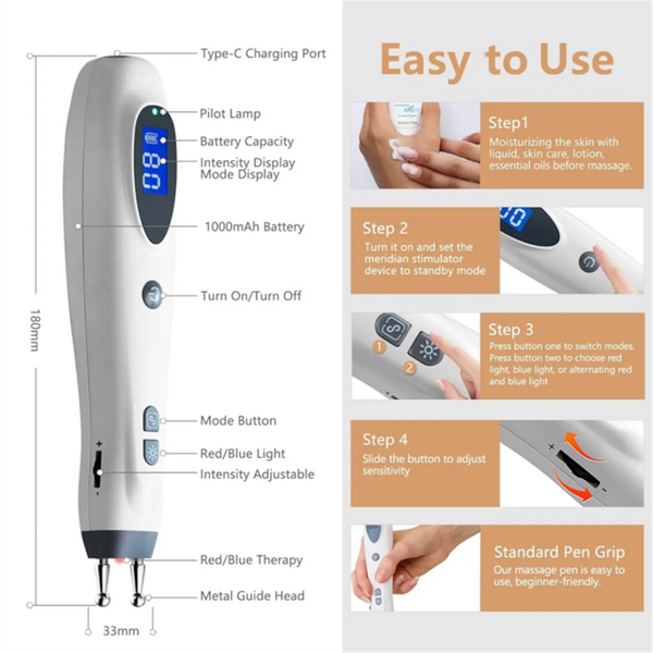 Electronic Acupuncture Pen Meridian Acupressure Point Massage Pulse Therapy