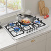 5 Burner Gas Cooktop Stove Konbs Kitchen Cooker Stainless Steel NG/LPG 86cm AU