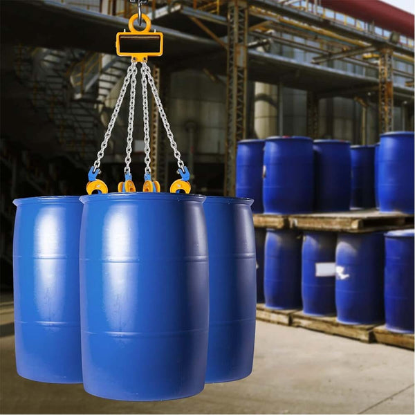 Drum Lifter Chain With Self-Locking Hook 4400 LBS Vertical Lift - 55 gallon drum