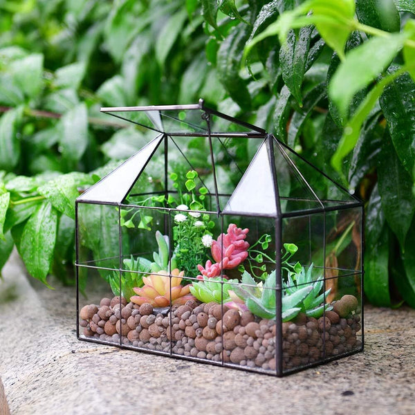 Glass Terrarium House Planter – Succulent Plant Glass Greenhouse with Lid AU