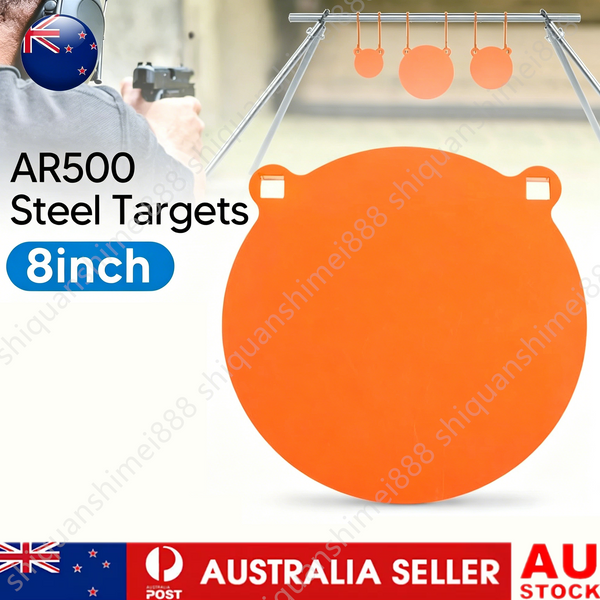 AR500 Steel Target Combo 8" Gong Target Outdoor Hanging Steel Shooting Targets