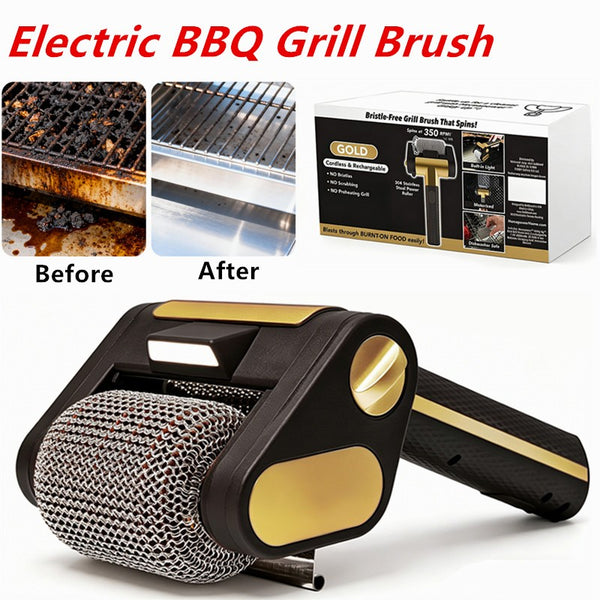 Rechargeable BBQ Cleaner Brush Stainless Steel Roller Electric Grill Cleaner