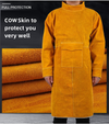 Cowhide Leather Welding Apron Long Heavy Duty Welding Clothes Suit with Sleeves