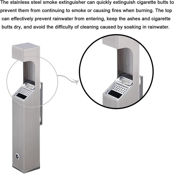 Wall Mounted Ashtray Pubs Outdoor Cigarette Disposal  Ash Bins Lockable w/ Keys