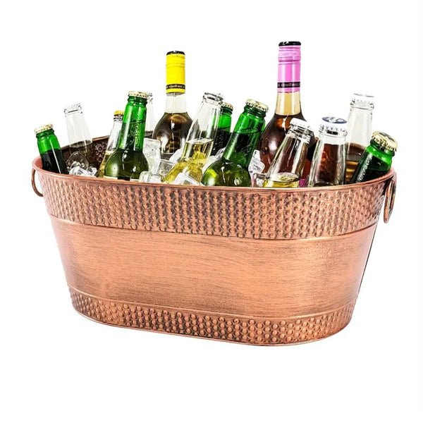 2pcs Beverage Tub Wine Champagne Bucket Cooler Drinks Cooler Vintage Copper AU