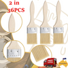 36pcs 2 Inch Chip Paint Brush DIY Art Varnishes Touchups Brushes Wooden Handle