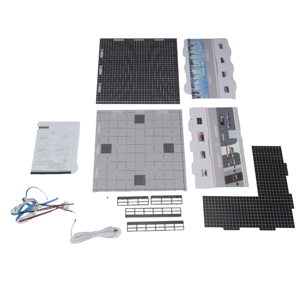 1:64 Scale Diorama Car Garage Model LED Lighting Vehicle Garage Parking Gift