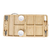 Bamboo Cheese Cutting Board Knife Gift Set Wooden Snack Serving Tray Foldable