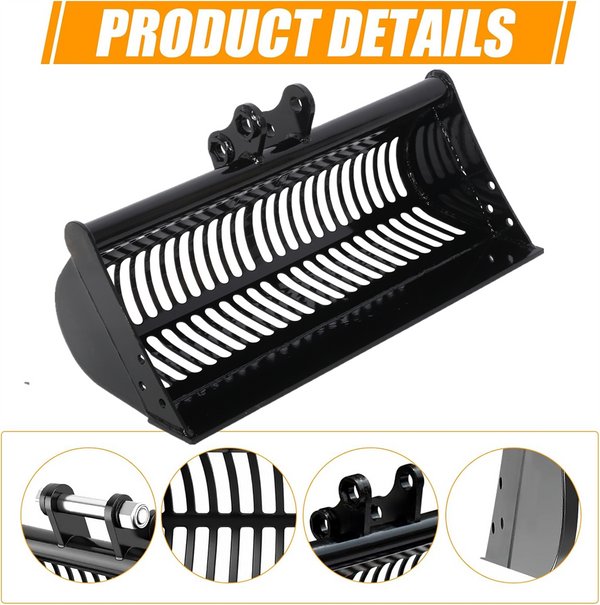800mm Excavator Screening Bucket Soil Sieving Bucket with Pins for Small Digger