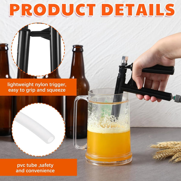 Stainless steel Beer Pluto gun + Cornelius Ball Lock Liquid Disconnect Home Brew