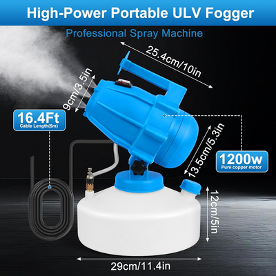 Garden ULV Cold Fog Sanitizer 3 Jet Sprayer Disinfectant Fogger Gun 5L for Yard