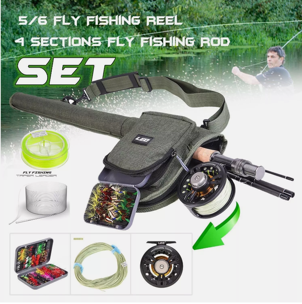 5/6WT Fly Fishing Combo Set Fly Fishing Rod Reel Storage Bag 2.7M