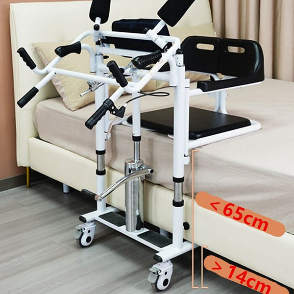 Lift Transfer Chair Patient Wheelchair+Assist Rise Lifter Hydraulic Lift Chair