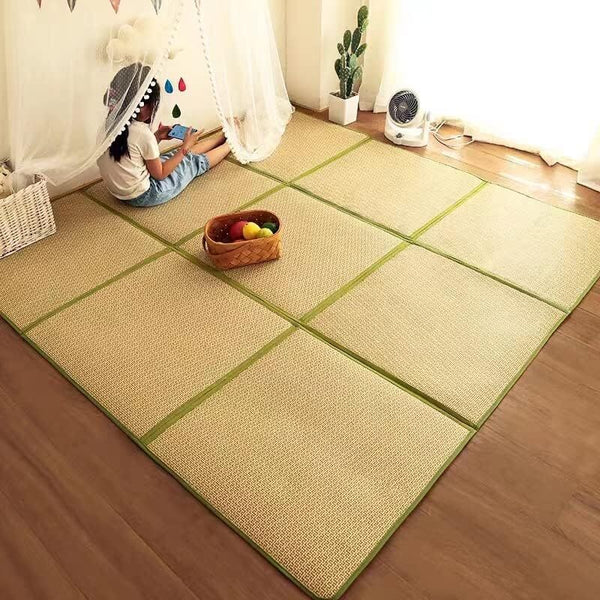 180*180cm Tatami Mat Rattan Japanese Floor Mat 1.2cm Thickness Large Area Rug