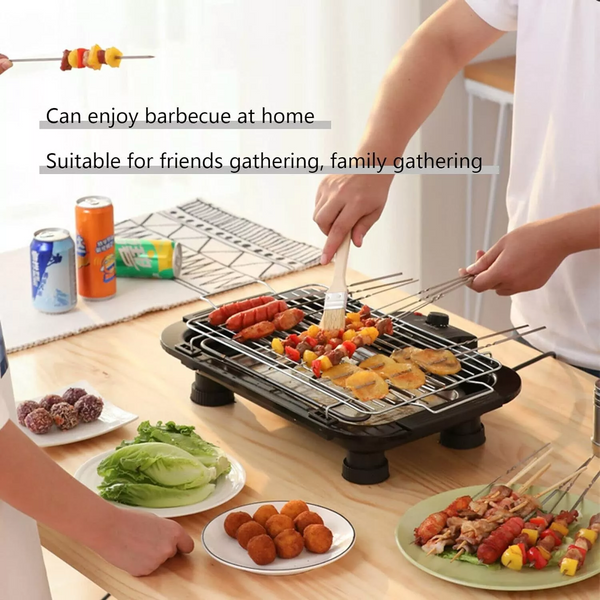 Electric Indoor Grill Adjustable Temp Removable Dishwasher Safe Grilling Plate