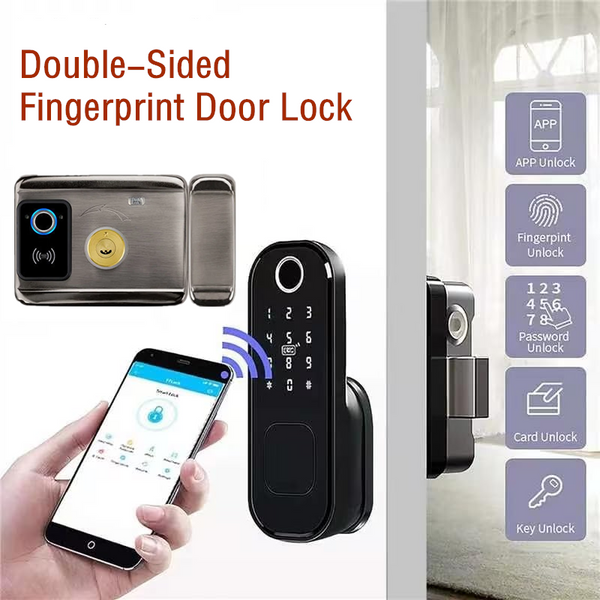 Double Side Fingerprint Lock Bluetooth Smart Door Lock Keyless Entry Lock AU