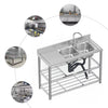 Stainless Steel Kitchen Bench Work Table Commercial Sinks Splashback 120cmX80cm