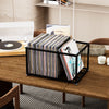 Vinyl Record Storage Rack on Wheels Sturdy Metal Frame Vinyl Organizer LP Holder