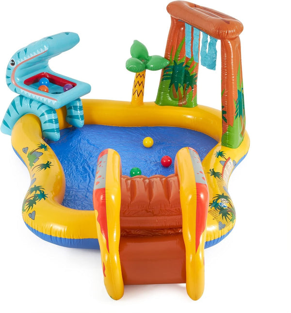 Inflatable Dinosaur Play Center Pool Playhouse Water Park with Kid Pool Slide