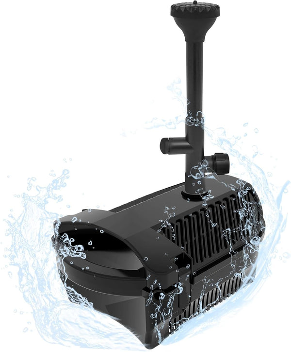 1000L/H Large Water Fountain Pump Pond Pump Fountain Kits Adjustable Water Flow