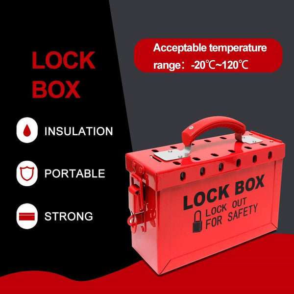 Padlock Group Lockbox Lockout Tagout Box Security 13 Guage with 5 Loto Locks AU